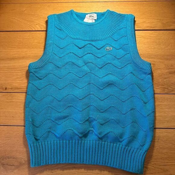 NWT old stock vintage izod Lacoste large teal sweater vest - Picture 1 of 11